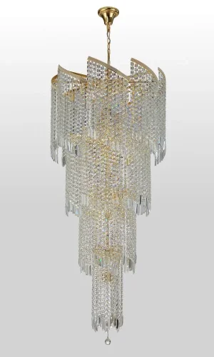 Люстра подвесная GRANDE SP25 D800 GOLD Crystal Lux прозрачная на 25 ламп, основание золотое в стиле современный  фото 3